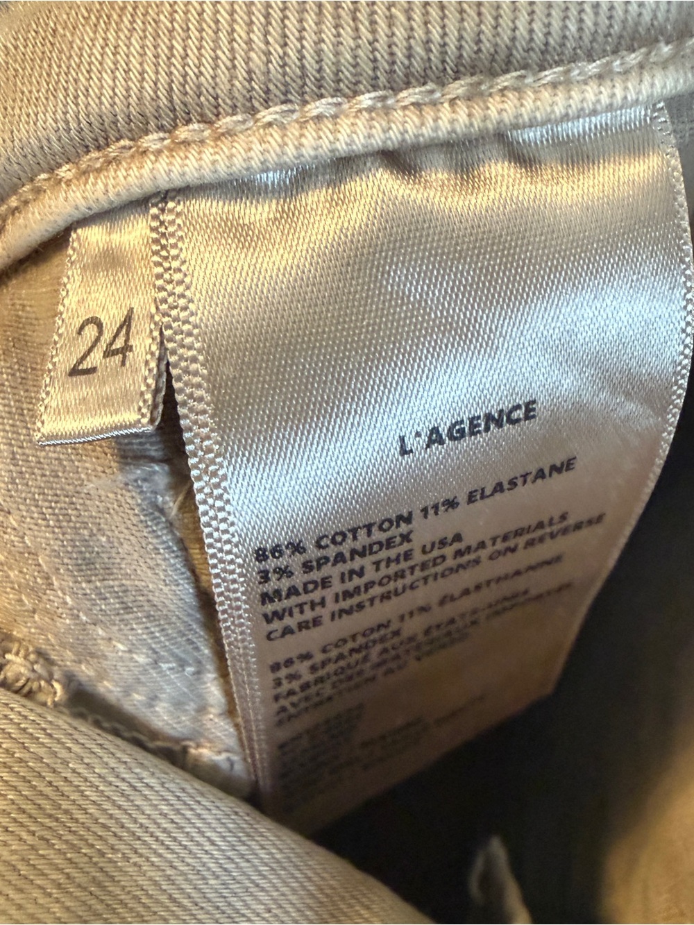 NWOT Size 24 L'AGENCE Margot High-Rise Cropped Skinny Jeans - Biscuit - Picture 8 of 8